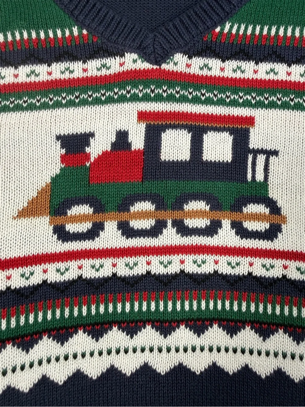 GYMBOREE Toddler Boys' Holiday Express Train Fair Isle Knit Sweater Vest Size 5T